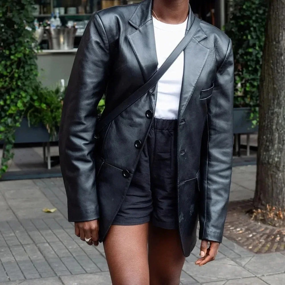 Vintage 90s Ms Maxima black short leather jacket size small - Picture 1 of 8